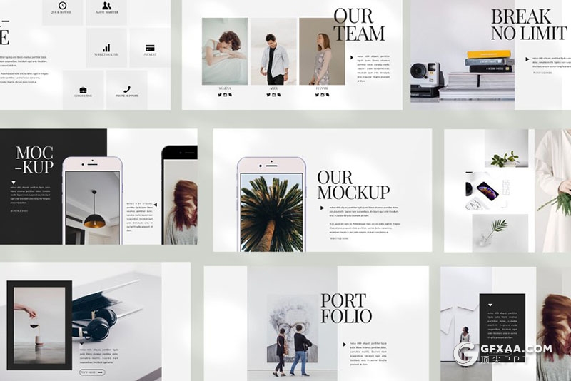 30页欧美简约文艺小清新风格Google slides模板 - 顶尖PPT