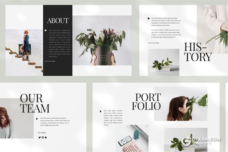 30页欧美简约文艺小清新风格Google slides模板 - 顶尖PPT