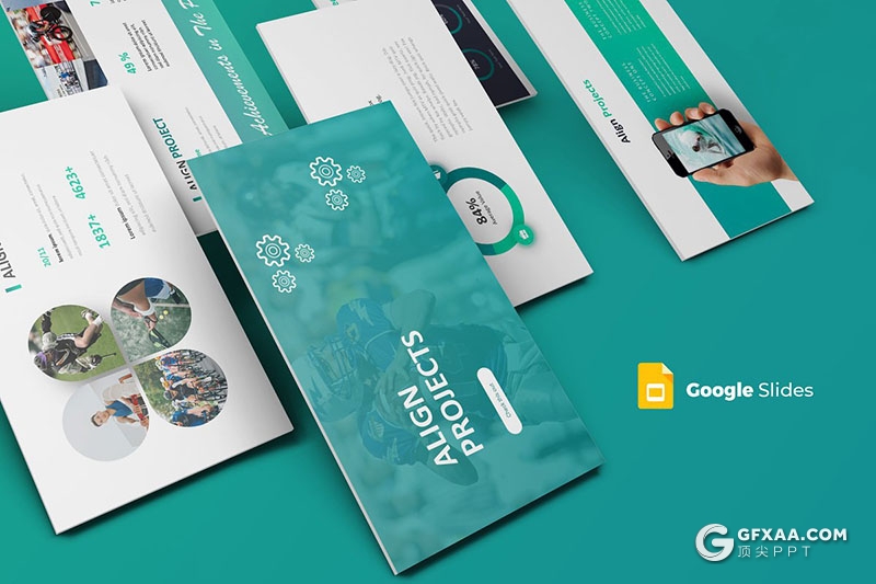 30页高端设计户外运动分析统计Google slides模板 5种主题配色 - 顶尖PPT