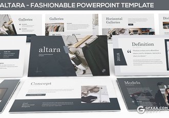 30页简约时尚风格服装设计展示keynote模板 - 顶尖PPT