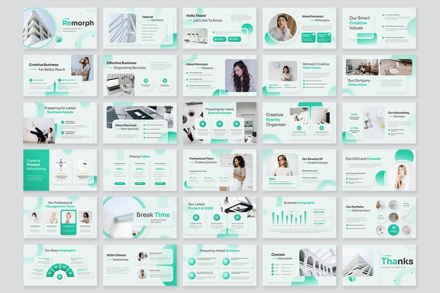 创意毛玻璃背景商业演示PPT模板 - 顶尖PPT