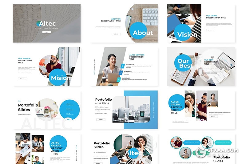 30页5种配色欧美企业年终工作汇报keynote模板 - 顶尖PPT