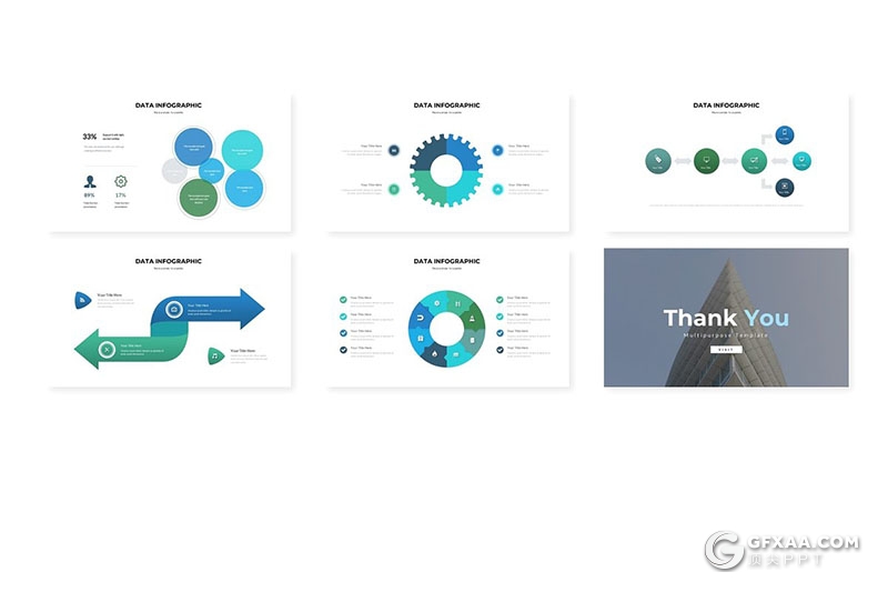 30页5种配色欧美企业年终工作汇报keynote模板 - 顶尖PPT