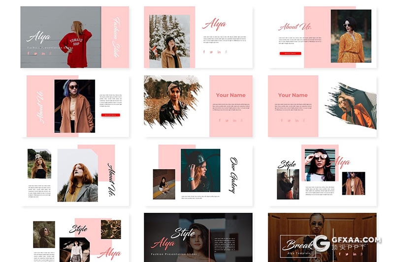 30页国外美妆服饰行业分析统计ppt模板5种主题配色 - 顶尖PPT