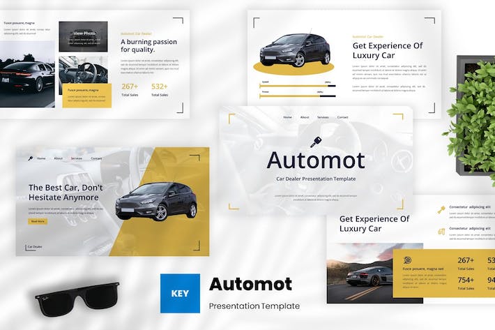 汽车销售经销商服务Keynote模板 - 顶尖PPT