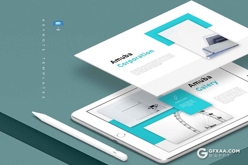 30页5种配色商务年终工作总结汇报keynote模板 - 顶尖PPT