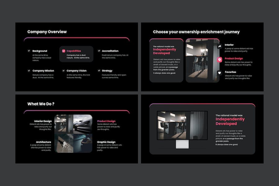 黑色系极简工作计划总结keynote模板 - 顶尖PPT