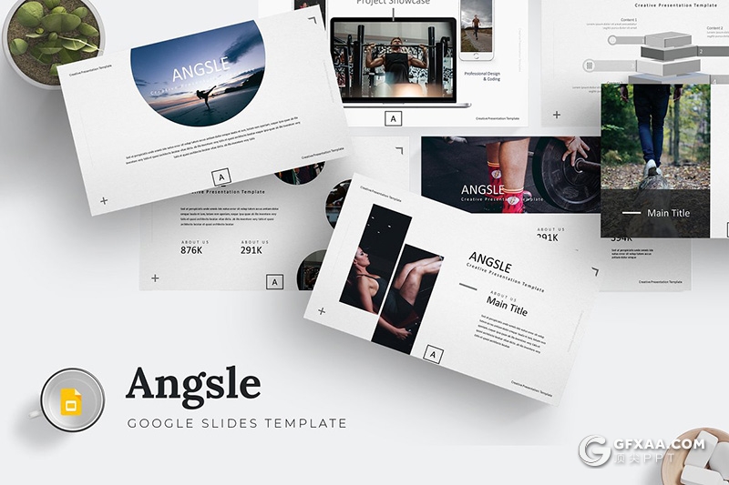 30页国外扁平化商务年终工作汇报Google slides模板 5种主题配色 - 顶尖PPT