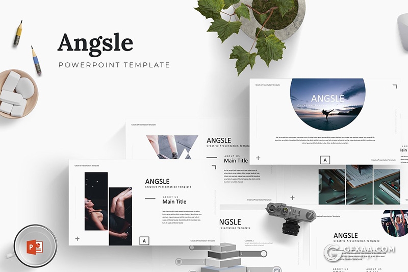 30页国外扁平化商务年终工作汇报ppt模板 5种主题配色 - 顶尖PPT