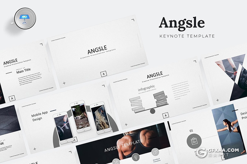 30页国外扁平化商务年终工作汇报keynote模板 5种主题配色 - 顶尖PPT