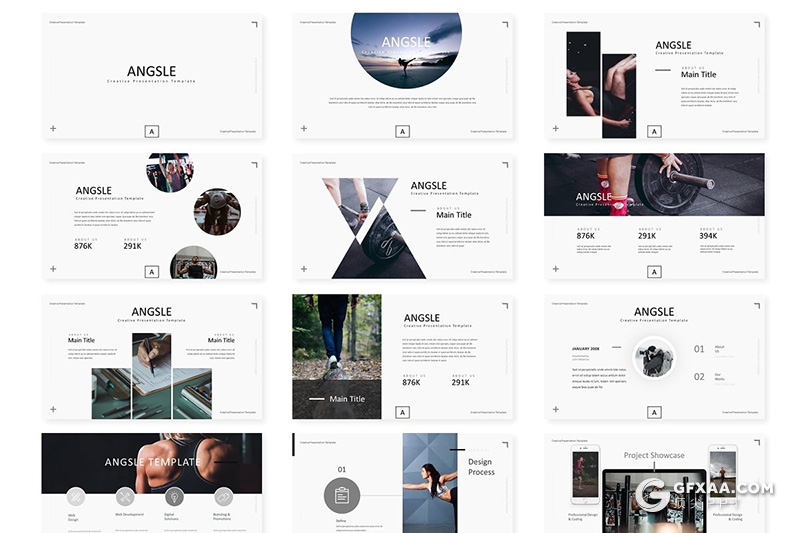30页国外扁平化商务年终工作汇报keynote模板 5种主题配色 - 顶尖PPT