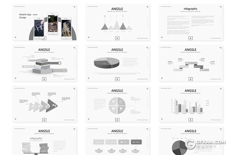 30页国外扁平化商务年终工作汇报keynote模板 5种主题配色 - 顶尖PPT