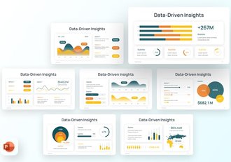 彩色可视化图形数据图PPT模板 - 顶尖PPT