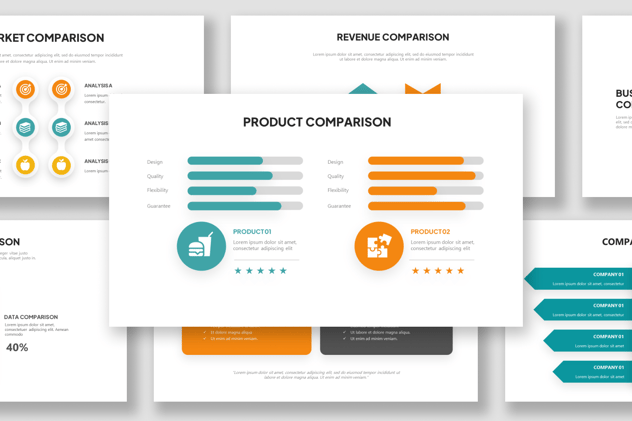 数据比较信息图形keynote模板 - 顶尖PPT