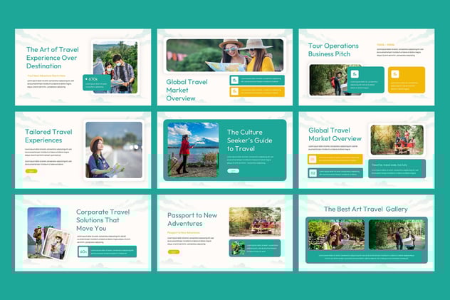 旅游行业行程规划展示PPT模板 - 顶尖PPT