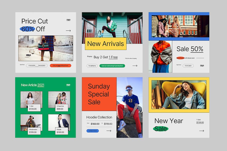 时尚品牌Instagram社交媒体营销PPT模板 - 顶尖PPT