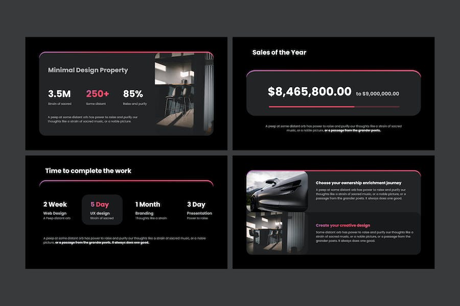 黑色系极简工作计划总结keynote模板 - 顶尖PPT