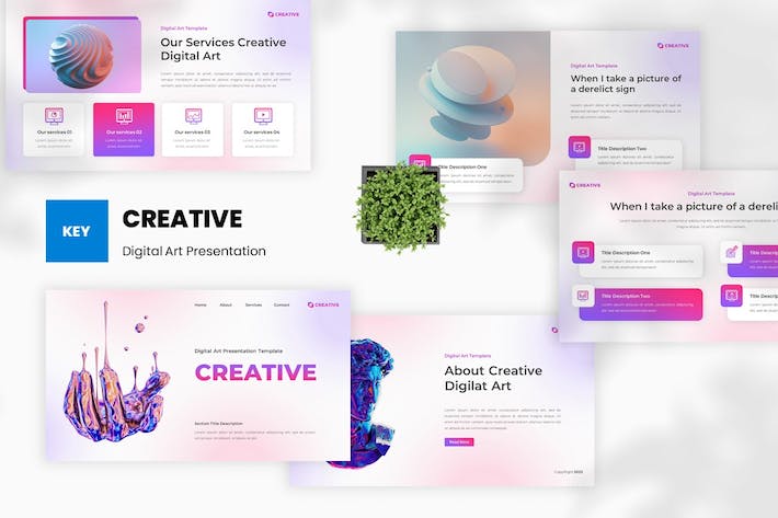 创意数码艺术讲述展示设计Keynote模板 - 顶尖PPT