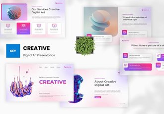 创意数码艺术讲述展示设计Keynote模板 - 顶尖PPT