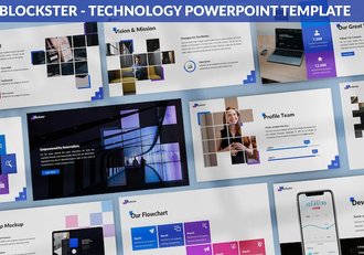 蓝色科技区块链技术PPT模板 - 顶尖PPT