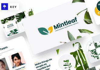 绿色极简风格设计展示Keynote模板 - 顶尖PPT