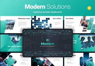 现代企业年度工作报告解决方案信息图形PPT模板 - 顶尖PPT