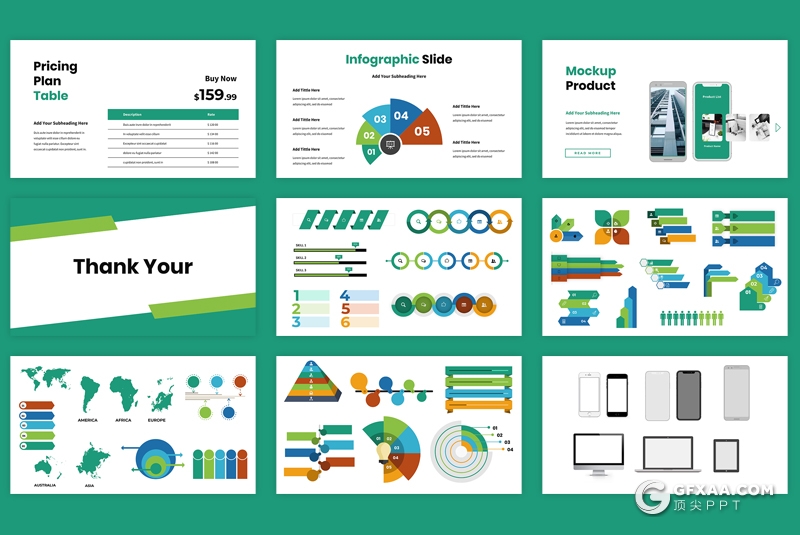 45页绿色企业项目会议年终工作总结计划Google slides模板 - 顶尖PPT