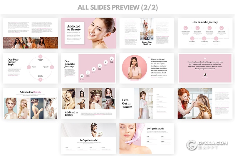 30页女性美妆行业介绍展示Google slides模板 - 顶尖PPT