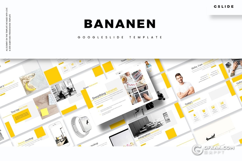 30页5种配色扁平化国外商务Google slides模板 - 顶尖PPT