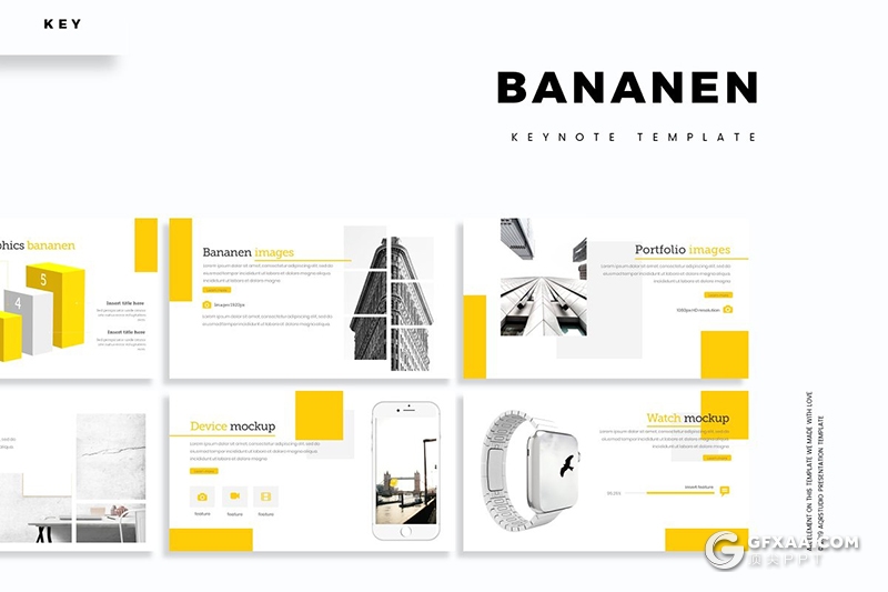 30页5种配色扁平化国外商务keynote模板 - 顶尖PPT