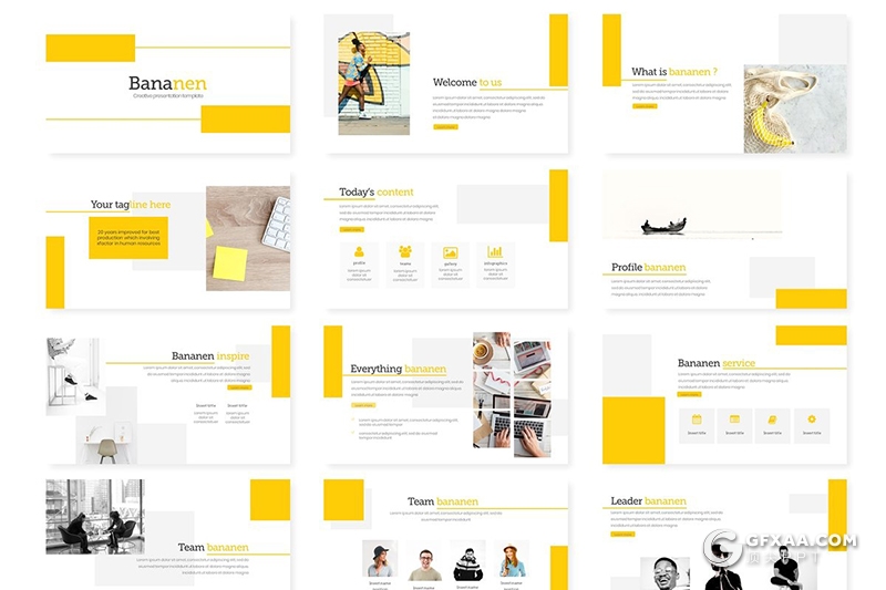 30页5种配色扁平化国外商务ppt模板 - 顶尖PPT