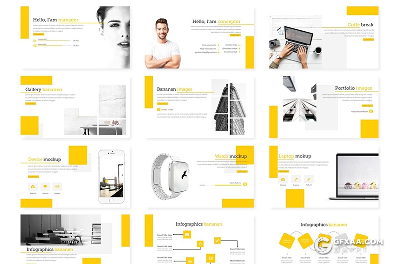 30页5种配色扁平化国外商务ppt模板 - 顶尖PPT