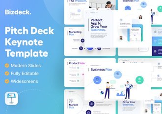 商业主题插画业务合作keynote模板 - 顶尖PPT