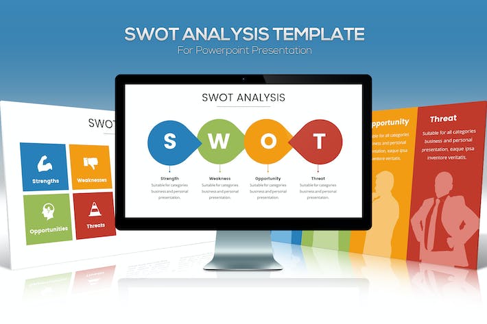 商务企业SWOT分析策略规划数据可视化PPT模板 - 顶尖PPT