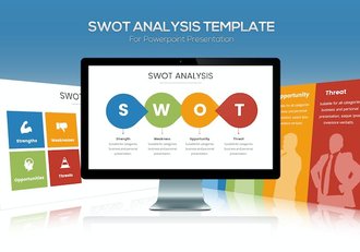 商务企业SWOT分析策略规划数据可视化PPT模板 - 顶尖PPT