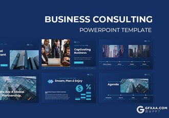 60页蓝色商业房地产分析介绍展示PPT模板 - 顶尖PPT