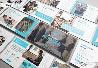 30页5种配色企业项目合作企业会议keynote模板 - 顶尖PPT