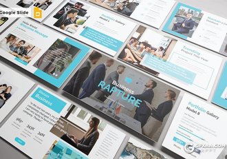 30页5种配色企业项目合作企业会议Google slides模板 - 顶尖PPT