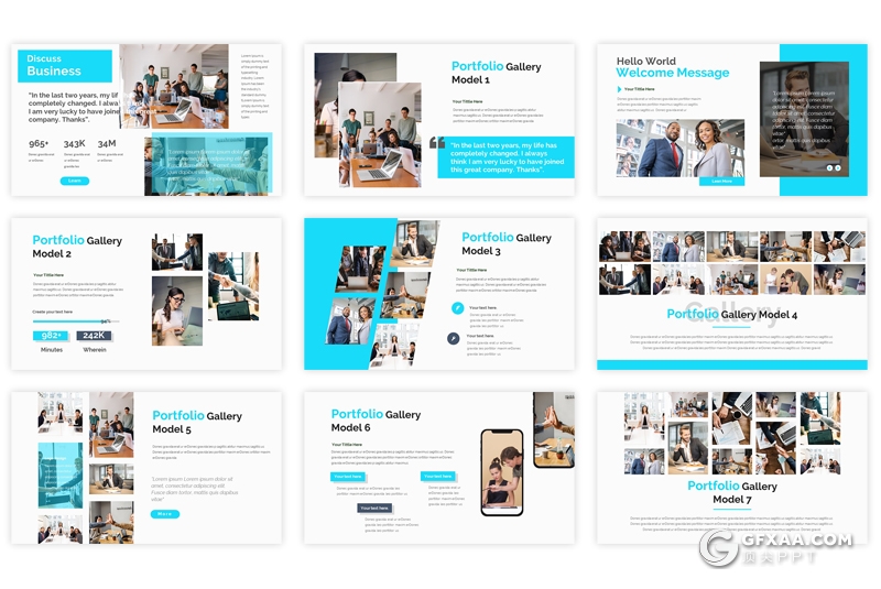 30页5种配色企业项目合作企业会议Google slides模板 - 顶尖PPT