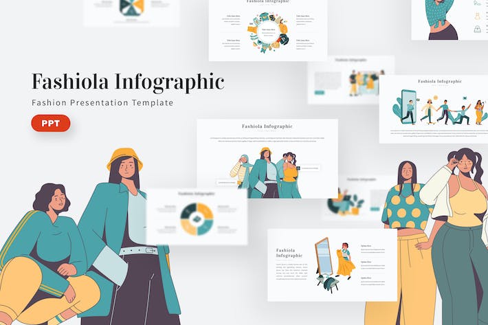 欧美风格时尚行业信息图形PPT模板 - 顶尖PPT