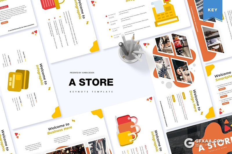 30页国外创意图形设计商务多用途keynote模板 5种主题配色 - 顶尖PPT