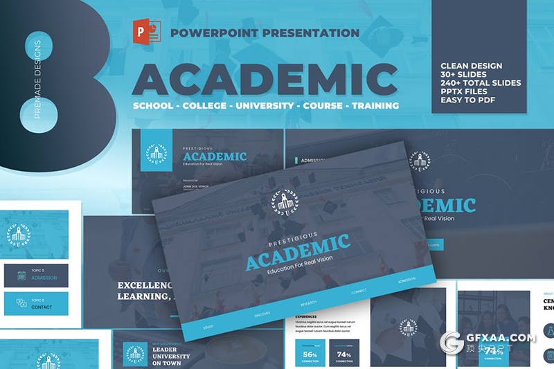 33页6种主题配色大学教育大学生活展示PPT模板 - 顶尖PPT