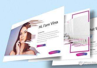 30页创意笔刷图形设计精美渐变配色商务keynote模板 5种配色风格 - 顶尖PPT