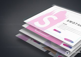 30页创意笔刷图形设计精美渐变配色商务ppt模板 5种配色风格 - 顶尖PPT