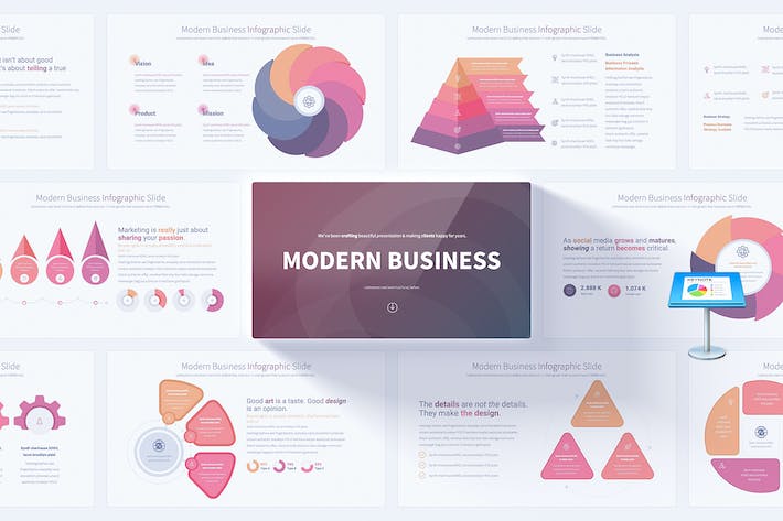 现代商务信息图形图表keynote模板 - 顶尖PPT