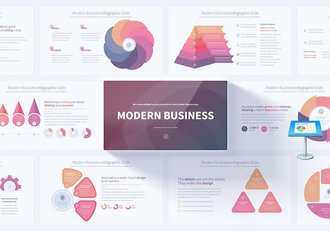 现代商务信息图形图表keynote模板 - 顶尖PPT