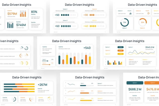 彩色可视化图形数据图PPT模板 - 顶尖PPT