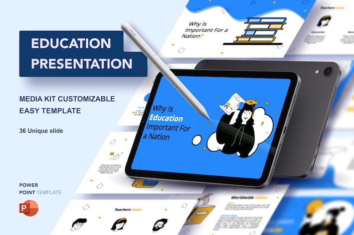 教育培训主题人物插画图解PPT模板 - 顶尖PPT