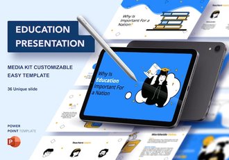 教育培训主题人物插画图解PPT模板 - 顶尖PPT