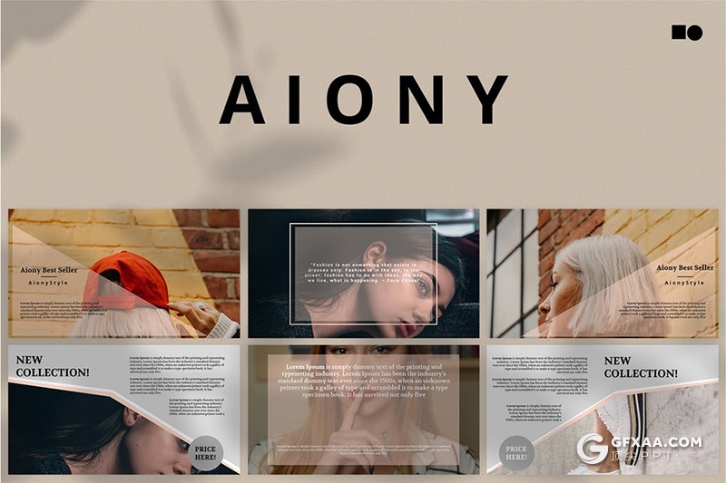 50页简约风格时尚模特照片展示Google slides模板 - 顶尖PPT